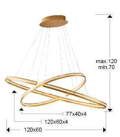 
Suspension LED design à intensité variable « Elipse II » avec télécommande