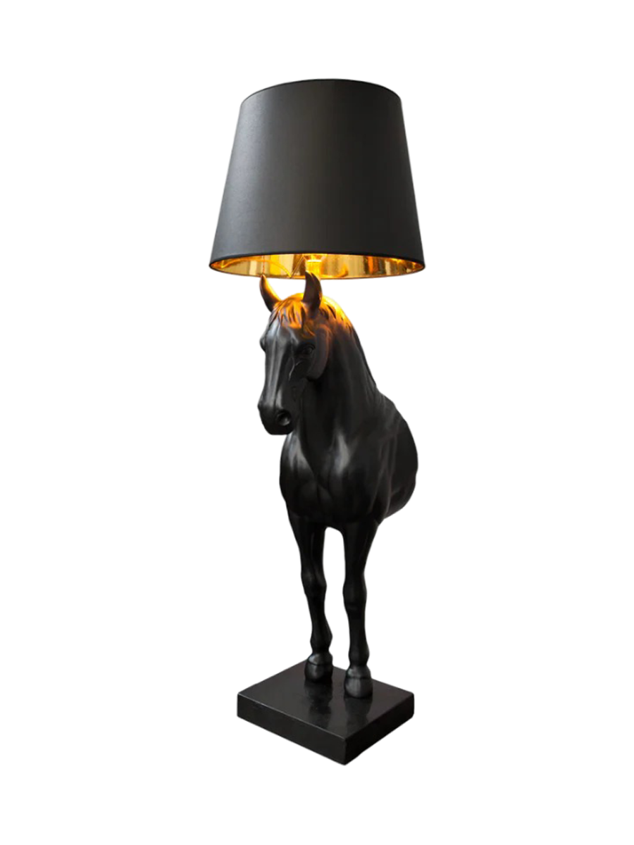 
Esclusiva lampada da terra di design «Black Beauty» con base in marmo