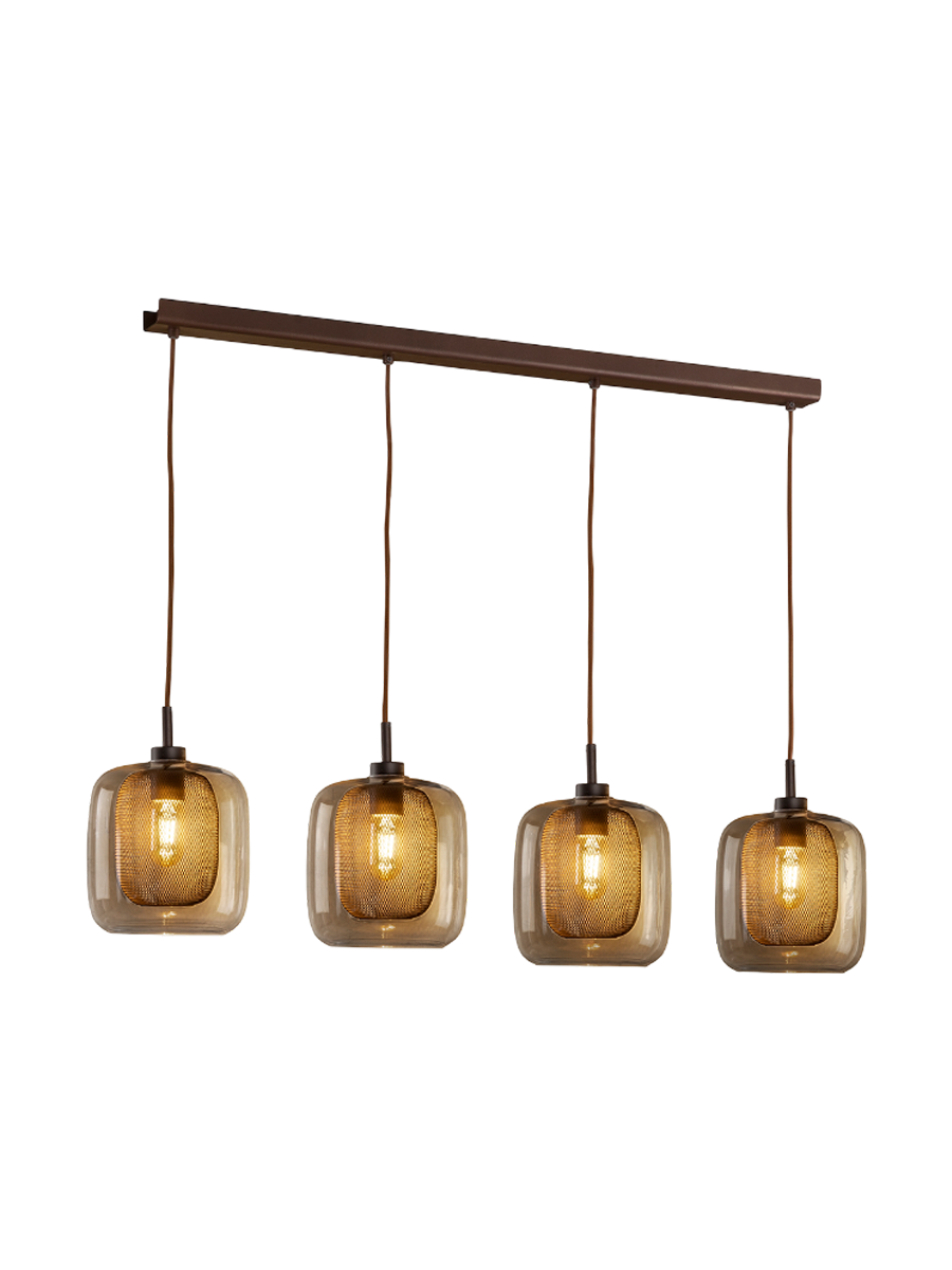 
LED designer pendant lamp “Fox”, 4-light - without remote control