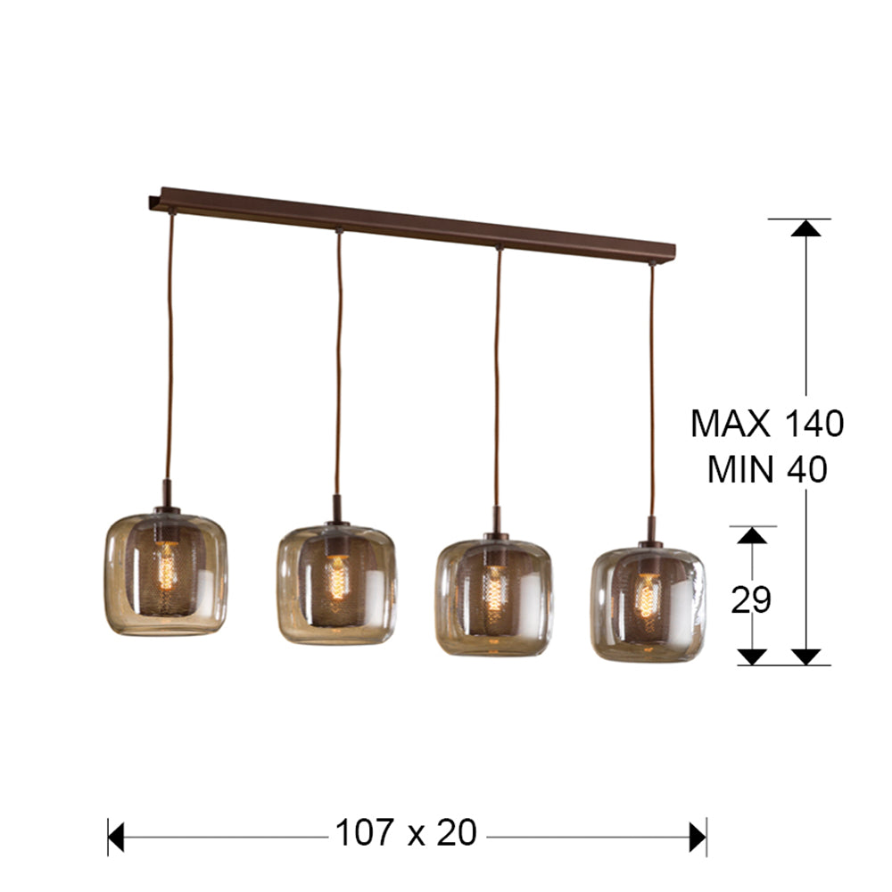 
LED Design Pendellampe „Fox“ 4-flammig - ohne Fernbedienung