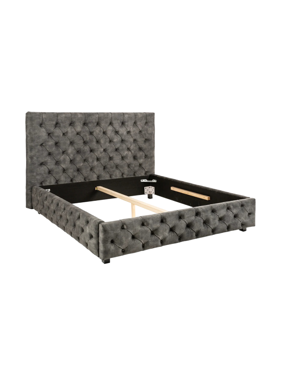 
Cadre de lit design « Paris Chesterfield », différentes tailles - 180 x 200 cm / Velours Gris