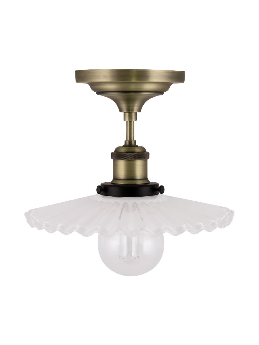 
Nostalgische Deckenlampe „Cobbler“ Ø 25 cm - Weiss/ Antik Gold