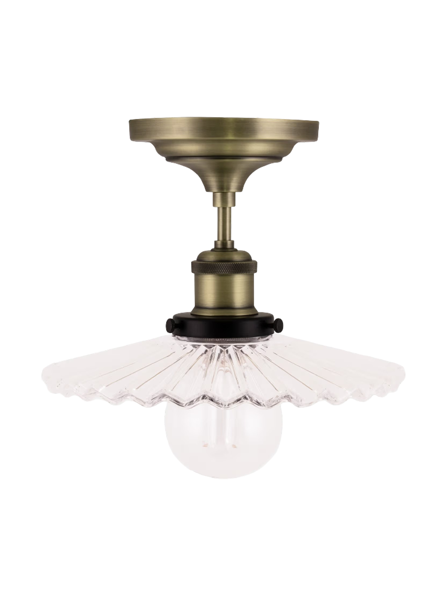 
Nostalgische Deckenlampe „Cobbler“ Ø 25 cm - Klar/ Antik Gold