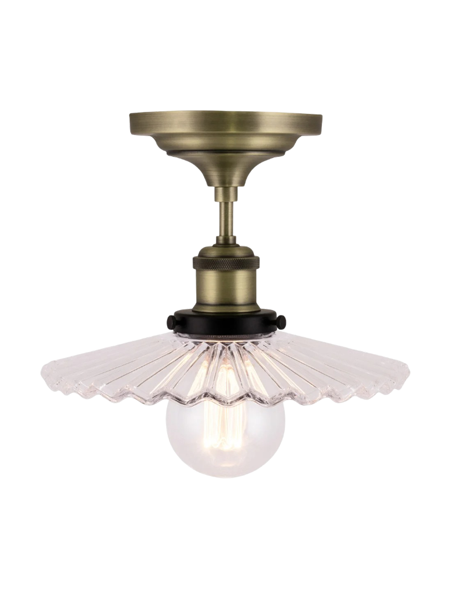 
Nostalgische Deckenlampe „Cobbler“ Ø 25 cm - Klar/ Antik Gold