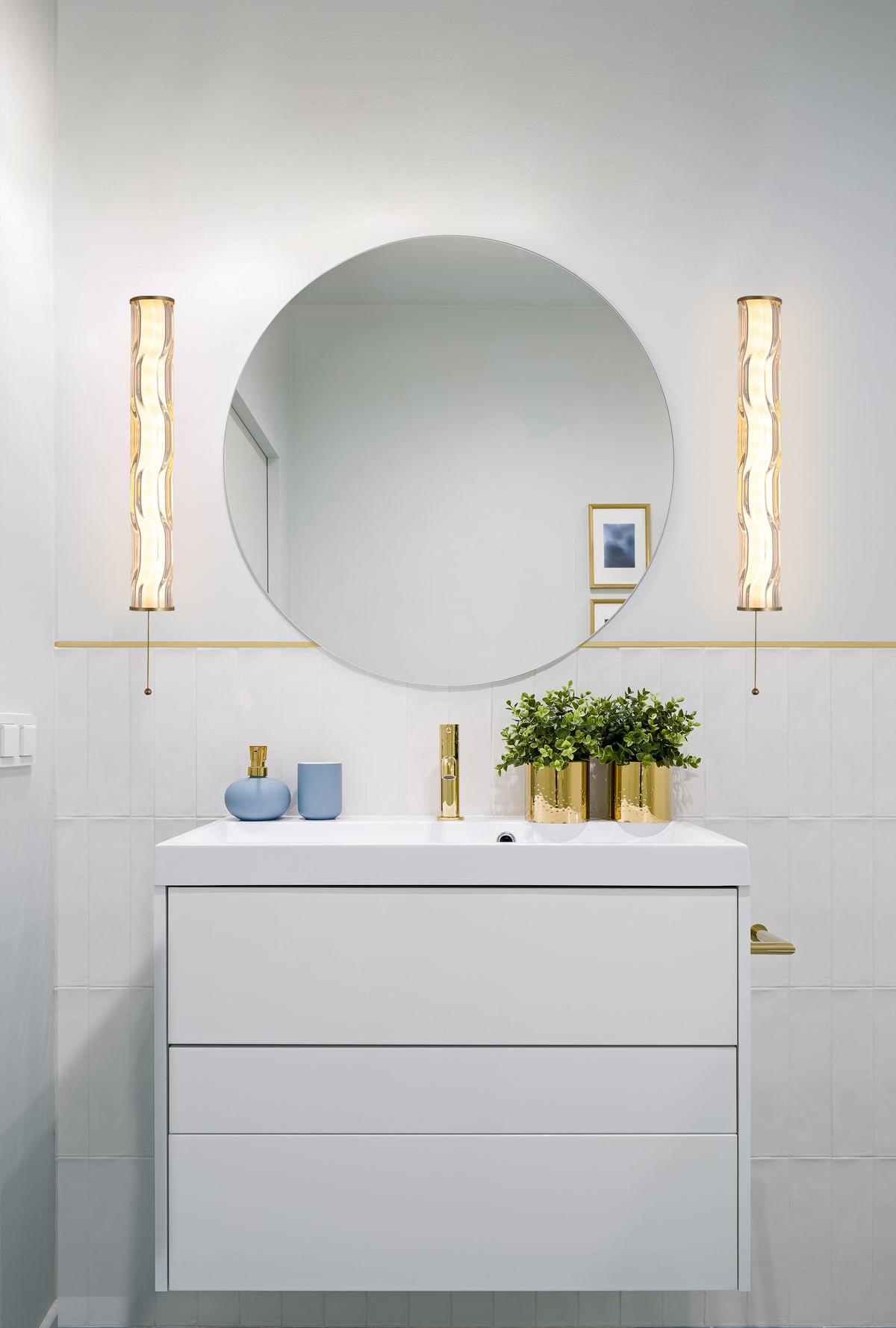 
Applique et luminaire de salle de bain LED design "Vibrate II" - Or