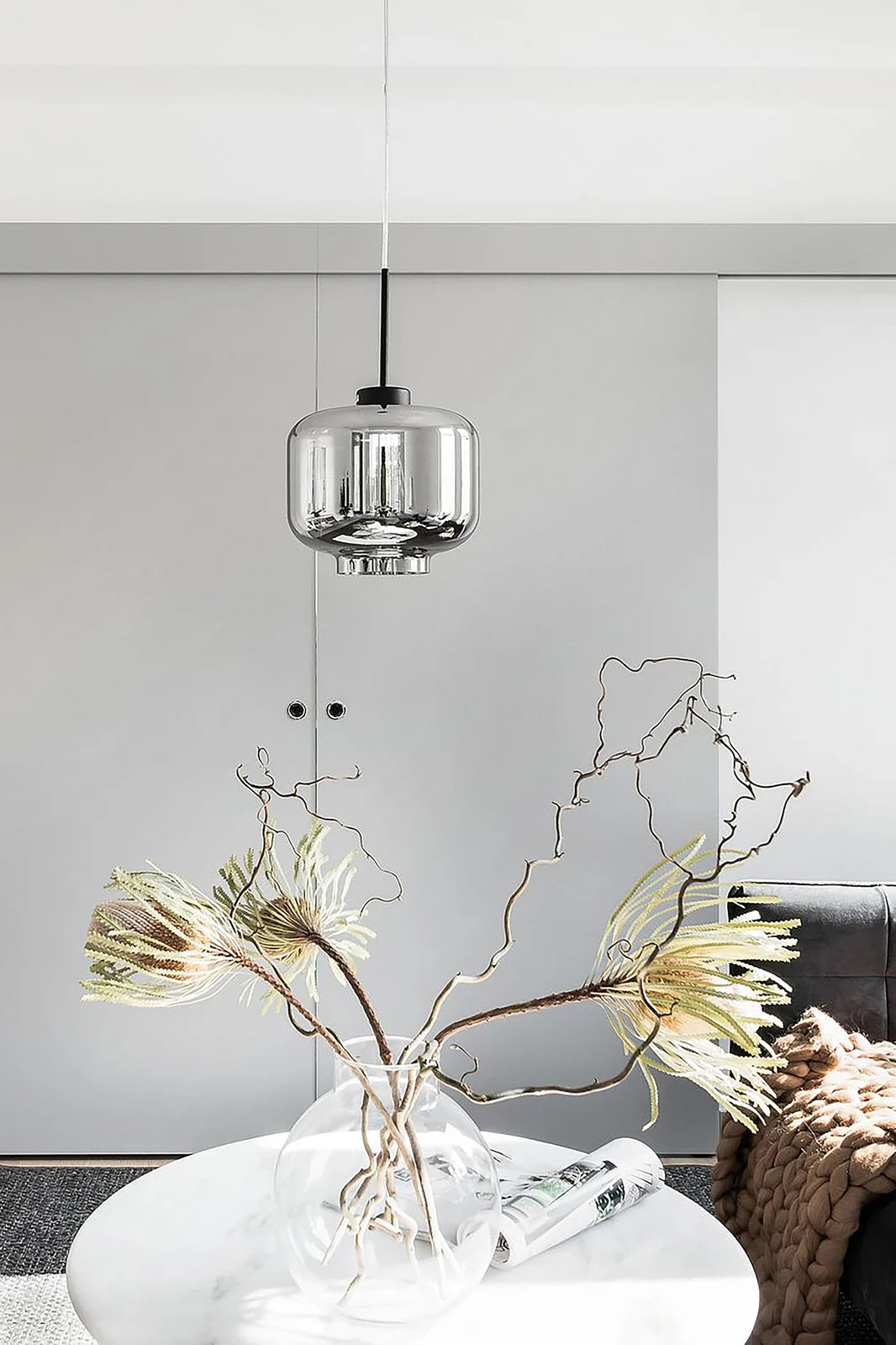
Design Pendellampe „Ritz“ Ø 25 cm - Rauchglas