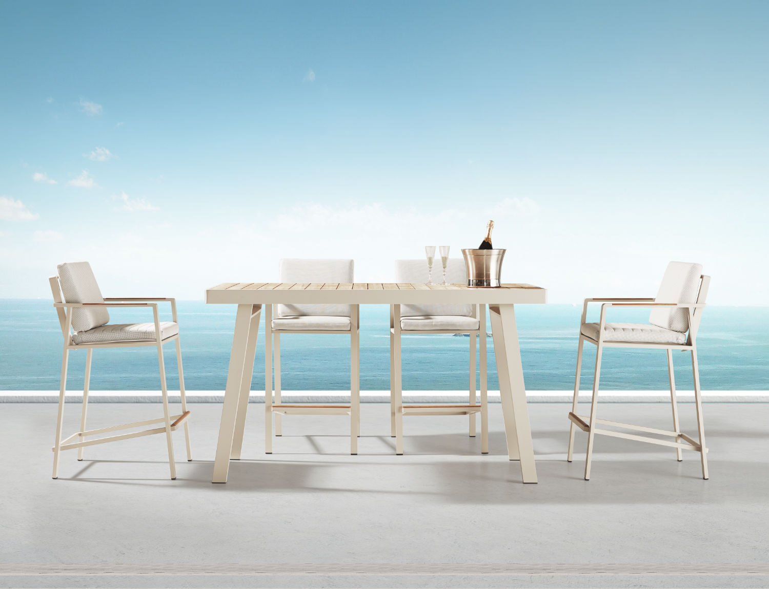 
Premium Outdoor Bar Set "Nofi" 6+1 - Light Taupe