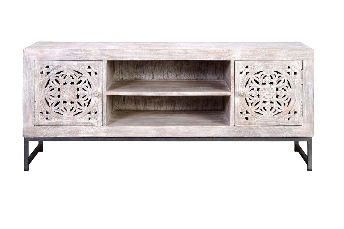 
Lowboard massif fait main « Mykonos » - 130 x 55 x 40 cm