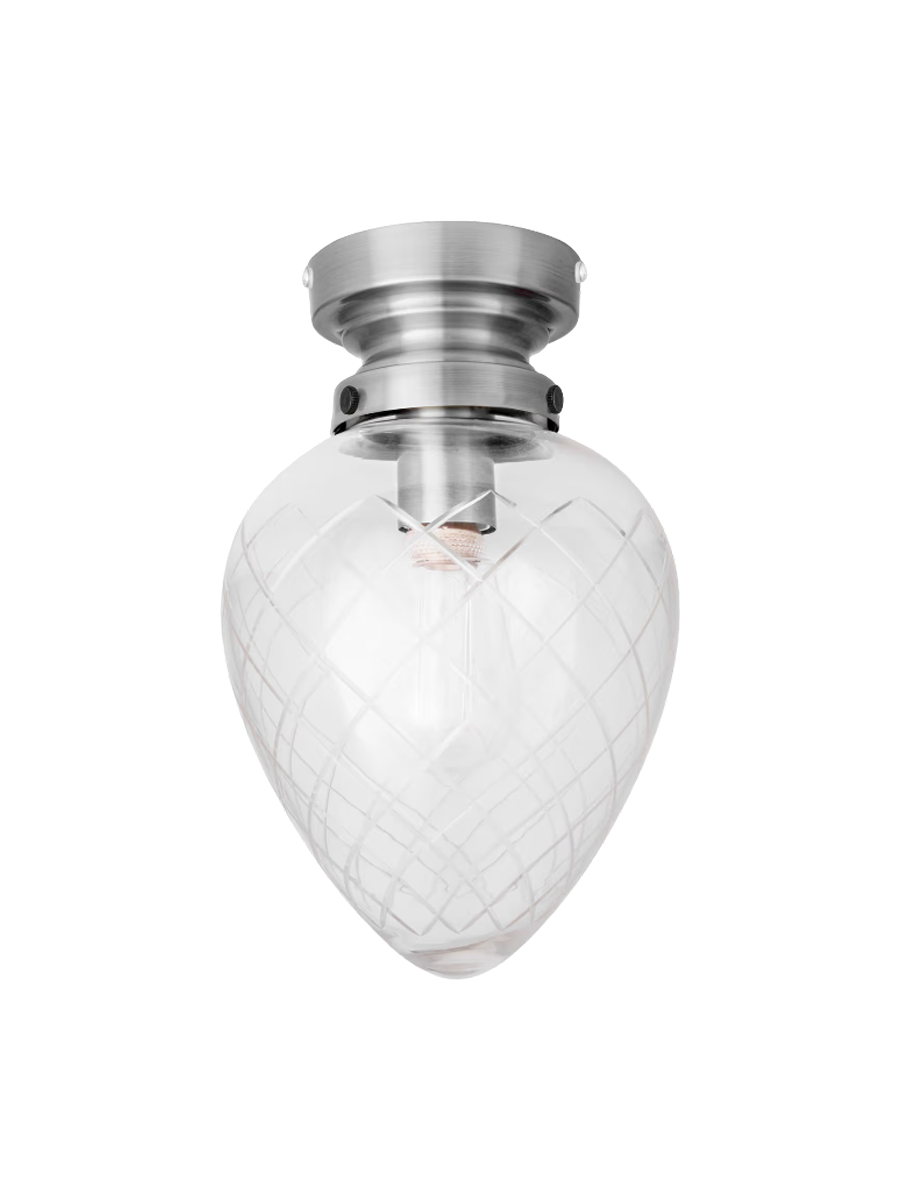 
Plafonnier nostalgique « Juni » Ø 20/ H 32 cm - Argent/Transparent