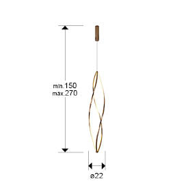 
Lampe suspendue LED design à intensité variable « Adele » avec télécommande - Ø 22 x 118 cm