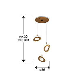 
Lampada a sospensione LED di design „Mirena“, a 3 luci