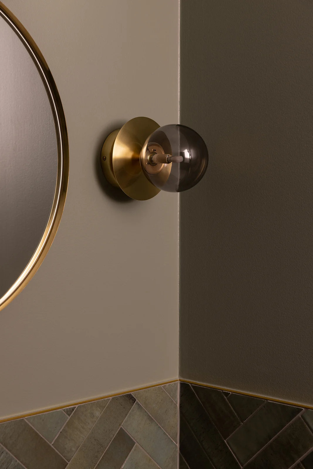
Design Wand- und Deckenlampe „Art Deco“ - Smoke/Gold