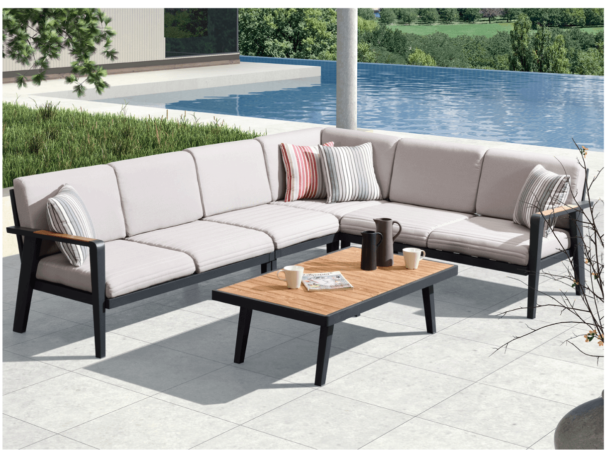 
Premium Corner Garden Lounge "Emoti" with Lounge Table