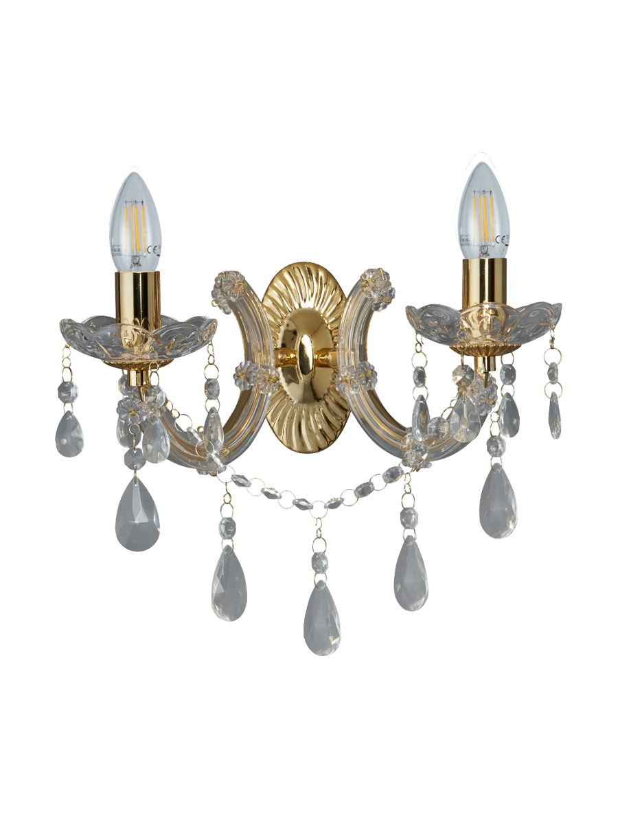 
Dimmable wall light "Marie Therese" 2-bulb - Gold