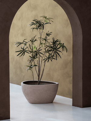 
Pot de fleurs "Ruvido Organic" de haute qualité pour l'intérieur et l'extérieur, différentes tailles - Ø 80 x hauteur 40 cm / Sable
