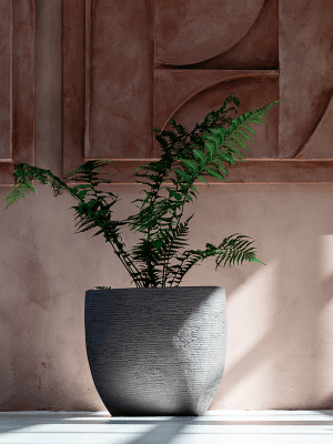 
Pot de fleurs "Ruvido Organic" de haute qualité pour l'intérieur et l'extérieur, différentes tailles - Ø 80 x hauteur 60 cm / Gris