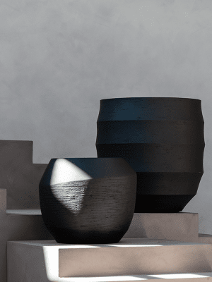 
Pot de fleurs d'intérieur et d'extérieur de qualité supérieure « Ruvido Combi », différentes tailles - Ø 80 x hauteur 70 cm / Noir-brun
