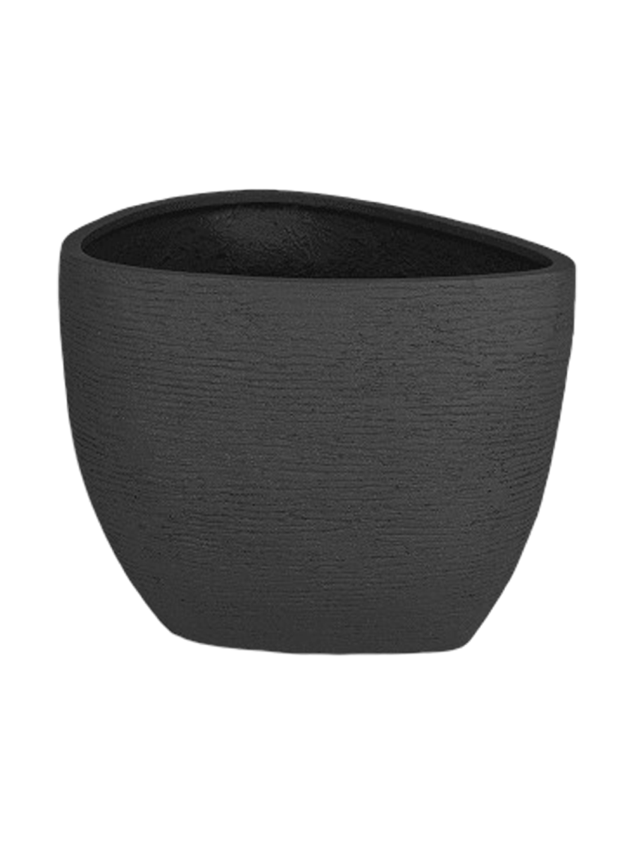 
Pot de fleurs "Ruvido Organic" de haute qualité pour l'intérieur et l'extérieur, différentes tailles - Ø 80 x hauteur 60 cm / Noir-brun
