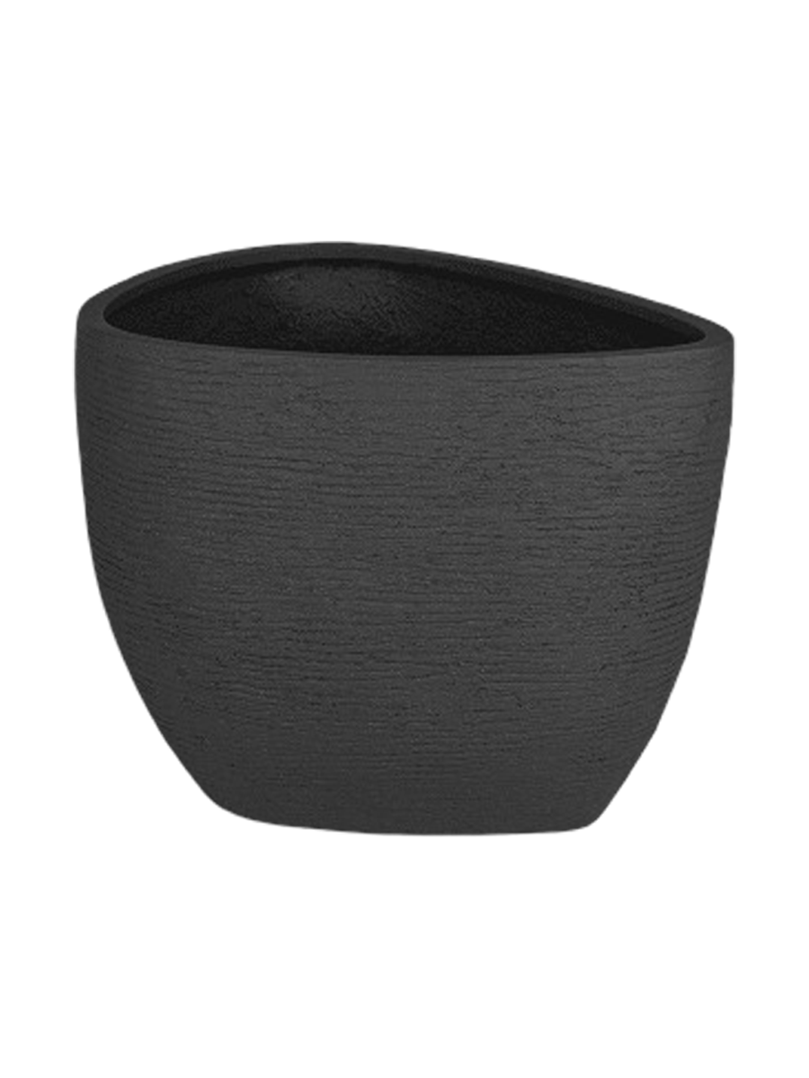 
Pot de fleurs "Ruvido Organic" de haute qualité pour l'intérieur et l'extérieur, différentes tailles - Ø 93 x H 70 cm / Noir-brun