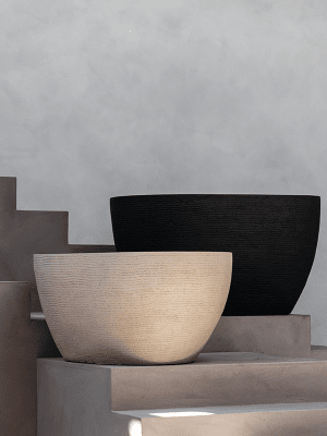 
Pot de fleurs "Ruvido Organic" de haute qualité pour l'intérieur et l'extérieur, différentes tailles - Ø 93 x hauteur 50 cm / Noir-brun