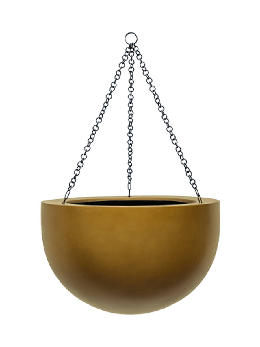 
Hanging Planter "Gradient Bowl," various sizes - Honey Matt / L - Ø 38 cm