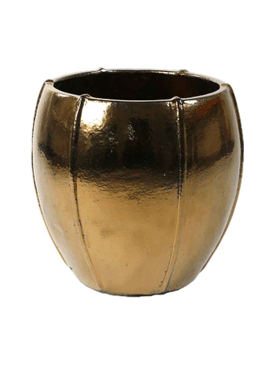 
High-quality indoor/outdoor planter "Moda Emperor", various sizes - Gold Shimmer / Ø 43 x H 43 cm
