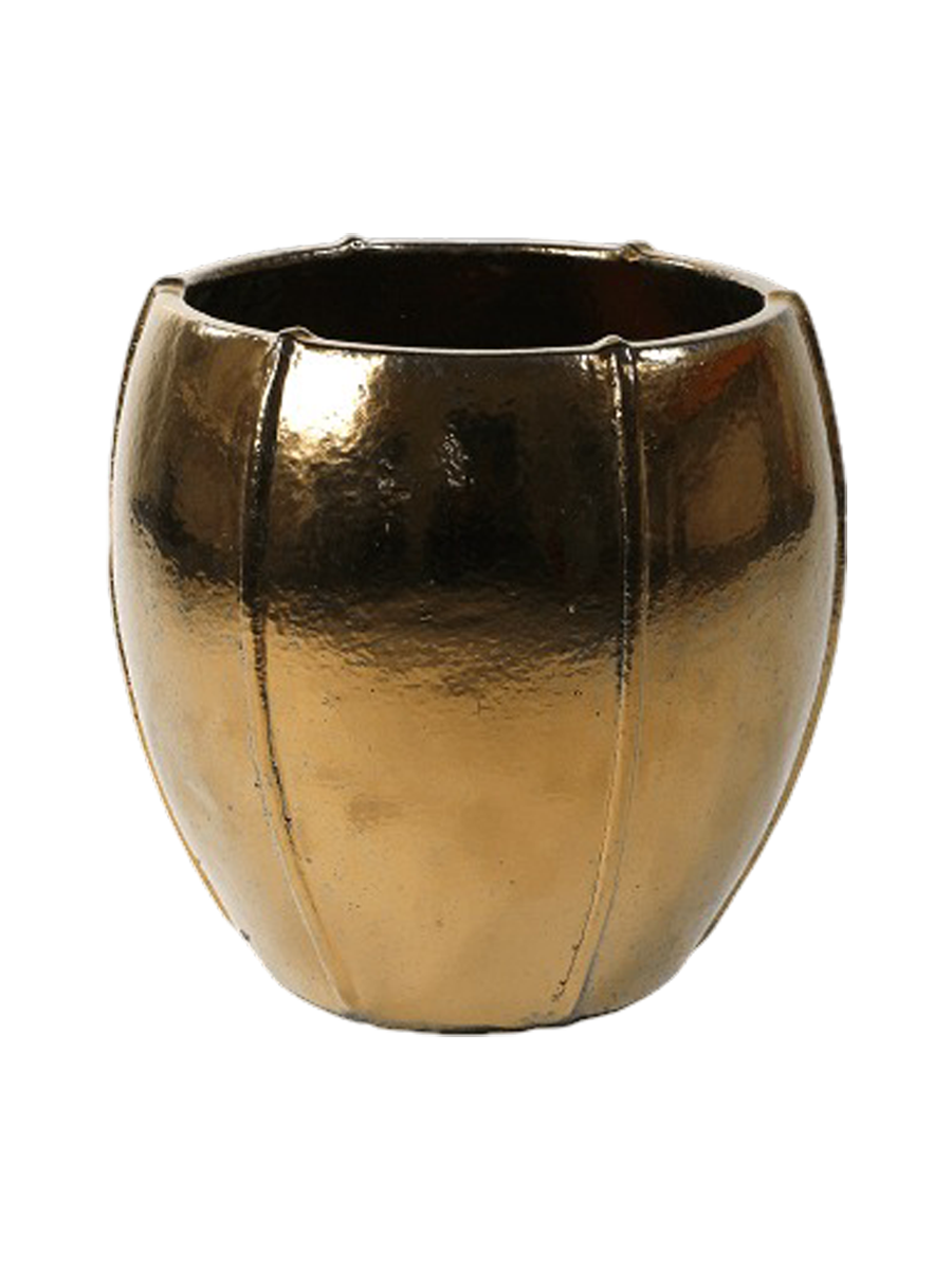 
High-quality indoor/outdoor planter "Moda Emperor", various sizes - Gold Shimmer / Ø 55 x height 55 cm