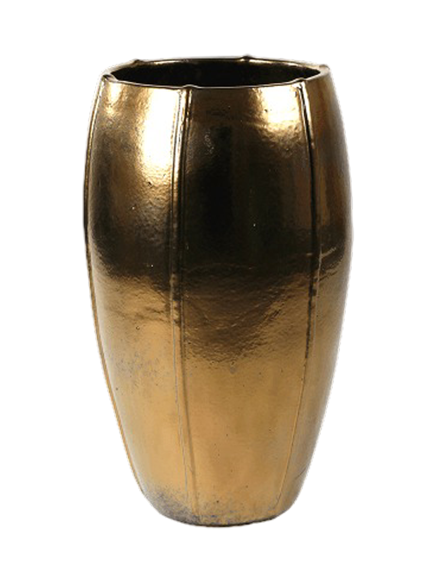 
High-quality indoor/outdoor planter "Moda Emperor", various sizes - Gold Shimmer / Ø 43 x Height 74 cm