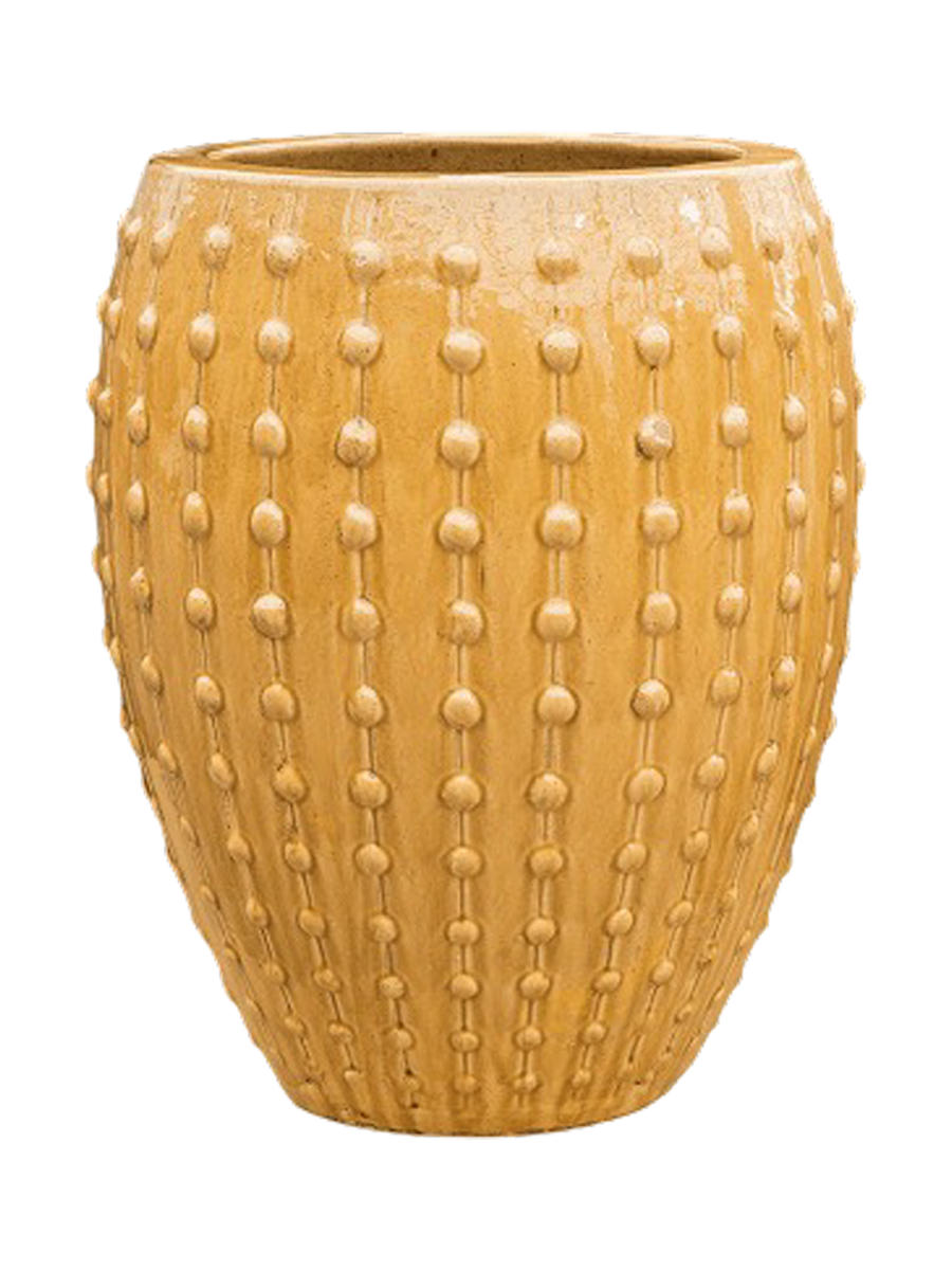 
High-quality Indoor/Outdoor Planter "Laos Emperor", various sizes - Mustard yellow / Ø 54 x height 67 cm