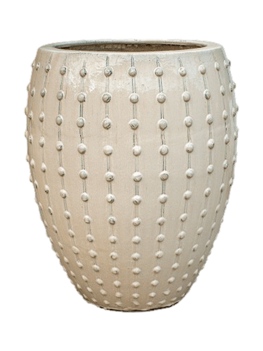 
High-quality Indoor/Outdoor Planter "Laos Emperor", various sizes - Cream / Ø 64 x Height 80 cm