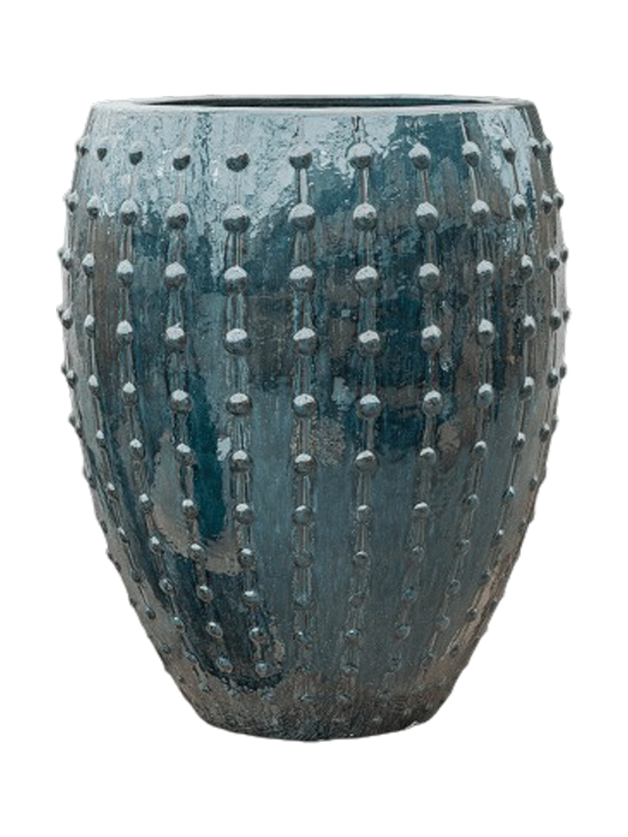 
High-quality Indoor/Outdoor Planter "Laos Emperor", various sizes - Ocean Blue / Ø 64 x Height 80 cm