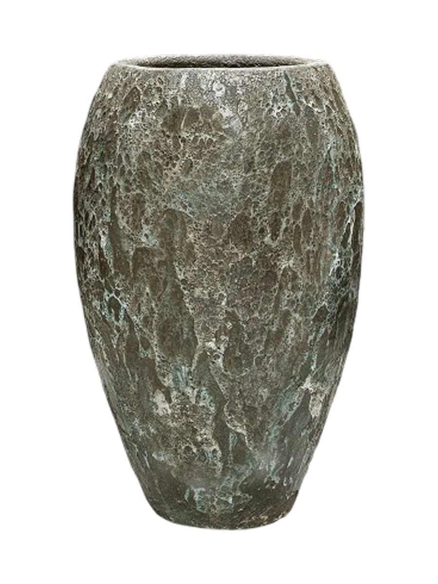 
Vaso da fiori grande e di alta qualità per interni/esterni „Lava Emperor“ Ø 45 x 75 cm - Giada reliquia