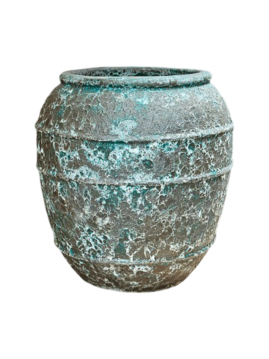 
Exclusive XL Indoor/Outdoor Planter "Lava Balloon Relief," Various Sizes - Relic Jade / Ø 73 x height 80 cm