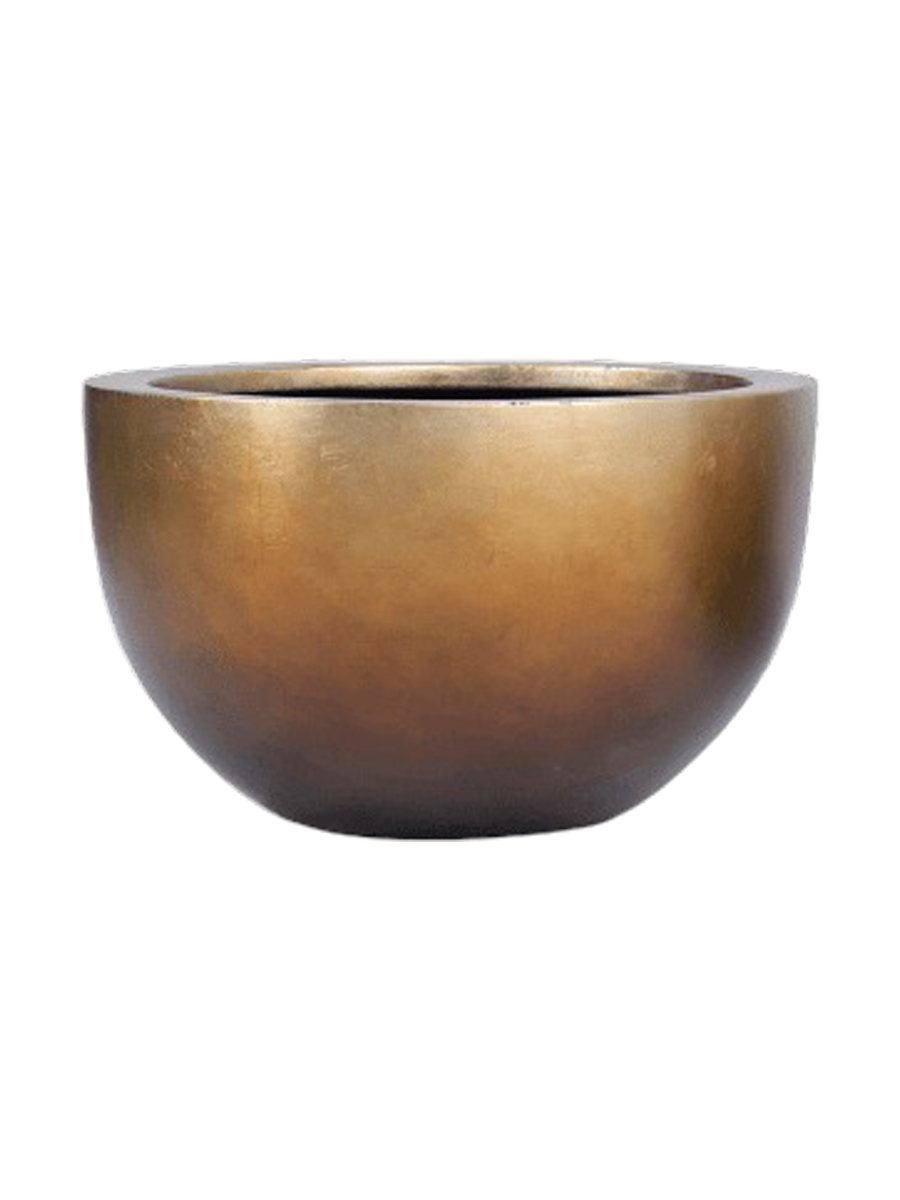 
Vaso da fiori grande „Metallic Bowl“ - Miele opaco