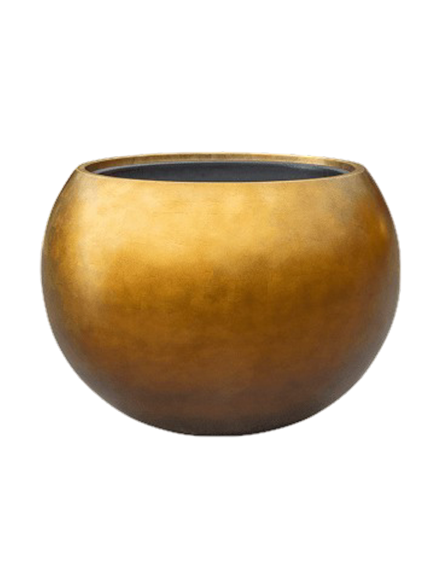 
Large flower pot "Metallic Globe", various sizes - Honey matte / Ø 50 x Height 37 cm