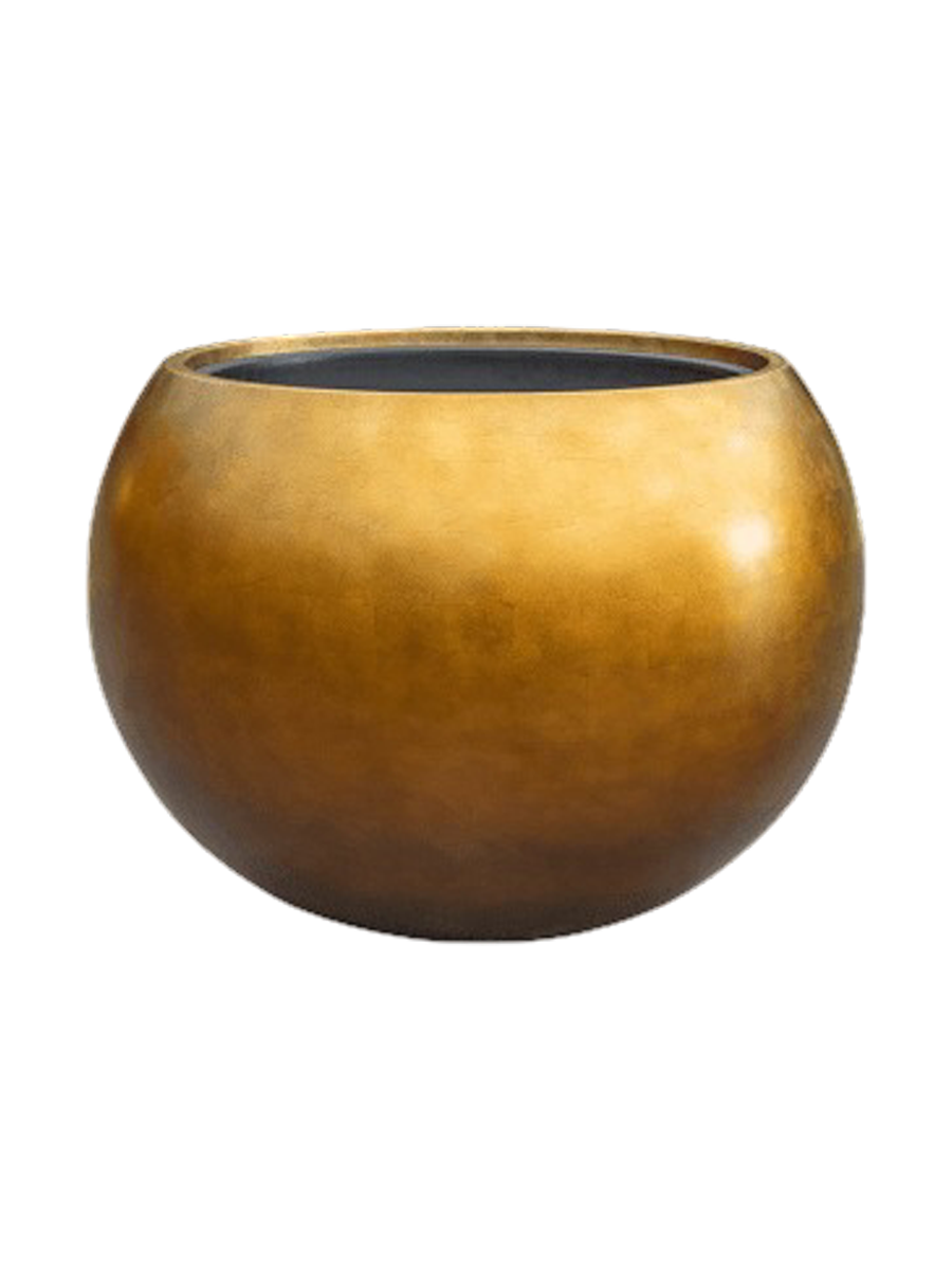 
Large flower pot "Metallic Globe", various sizes - Honey matte / Ø 60 x Height 43 cm