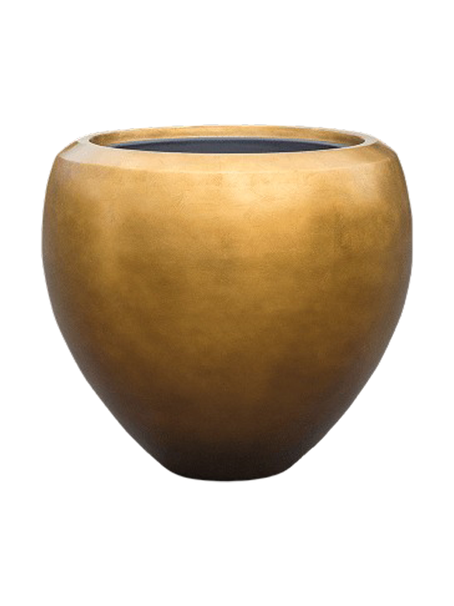 
Grosser Blumentopf „Metallic Couple“, verschiedene Grössen - Honey matt / Ø 50 x Höhe 45 cm