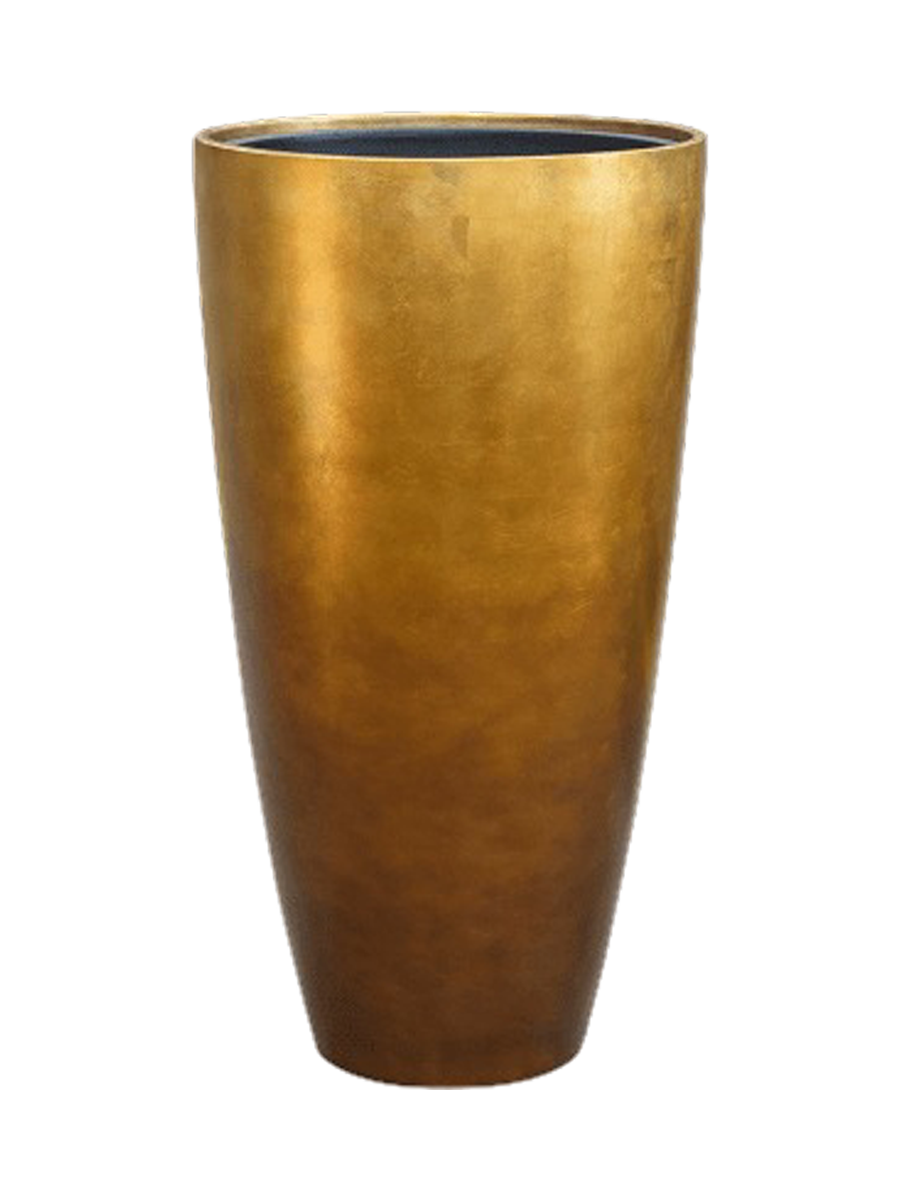 
Tall Planter "Metallic Partner", various sizes - Honey matte / Ø 40 x Height 75 cm