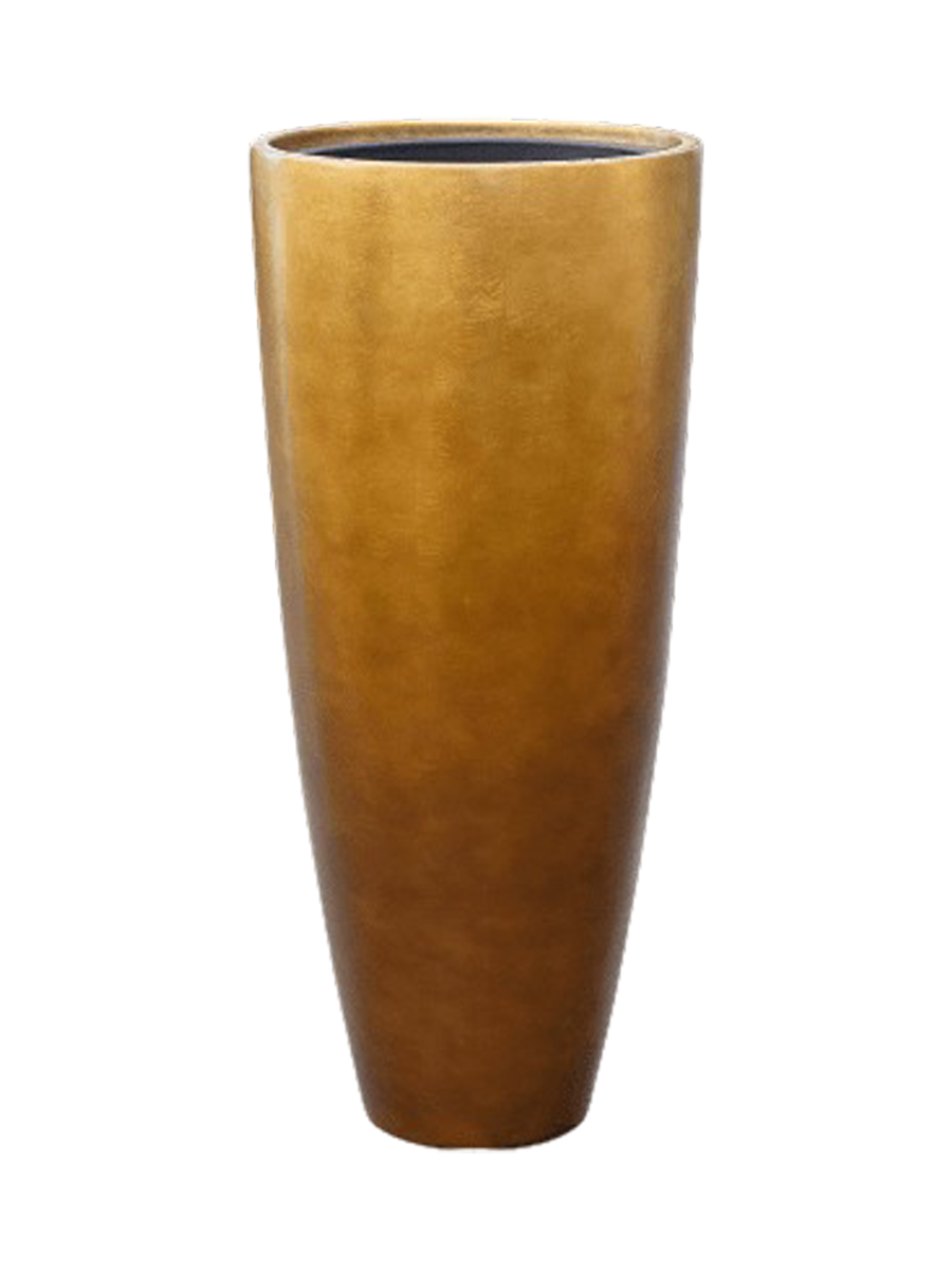 
Tall Planter "Metallic Partner", various sizes - Honey matte / Ø 40 x H 90 cm