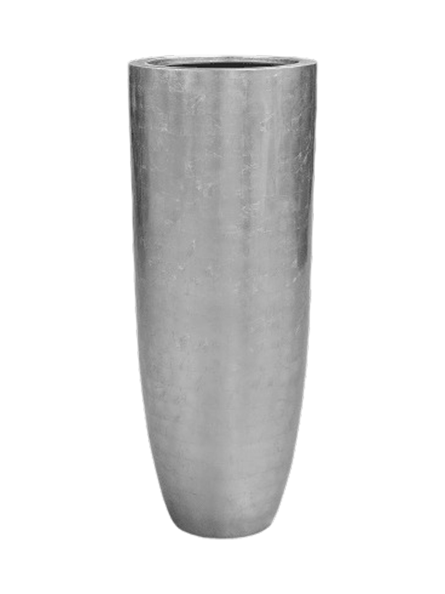 
Tall Planter "Metallic Partner", various sizes - Glossy Silver / Ø 46 x Height 120 cm