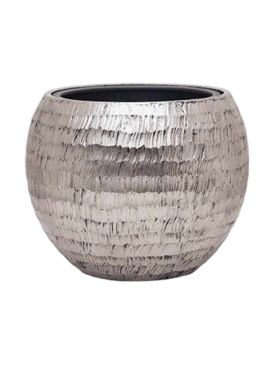 
Large flower pot "Opus Globe Hammered", various sizes - Silver / Ø 40 x H 32 cm