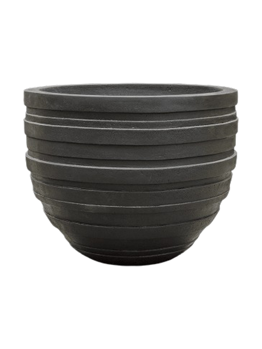 
Grosser XL In-/Outdoor Blumentopf „Polystone Coated Plain Junar“, ver. Grössen - Smoke / Ø 70 x 56 cm