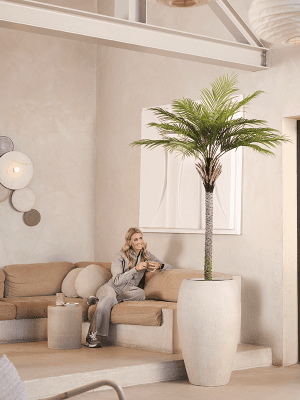 
High-quality indoor/outdoor planter "Raindrop Emperor", various sizes - Beige / Ø 53 x Height 88 cm