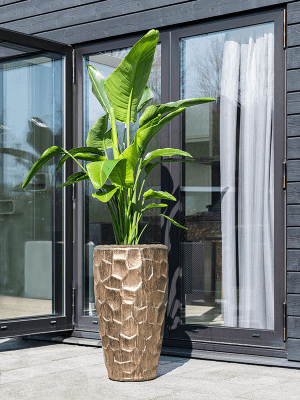 
Hochwertiger In-/Outdoor Blumentopf „Cascara Partner“, verschiedene Grössen - Bronze / Ø 43 x Höhe 75 cm
