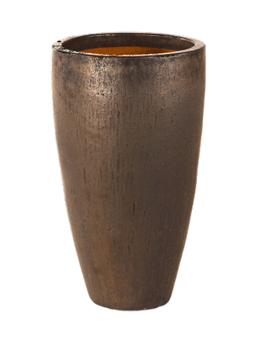 
Hochwertiger In-/Outdoor Blumentopf „Plain Partner“, verschiedene Grössen - Ø 41 x Höhe 69 cm / Bronze