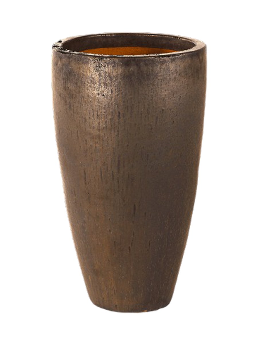 
Hochwertiger In-/Outdoor Blumentopf „Plain Partner“, verschiedene Grössen - Ø 52 x Höhe 90 cm / Bronze