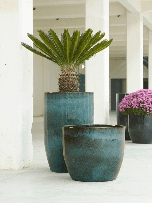 
High-quality indoor/outdoor planter "Pure Couple", various sizes - Ø 60 x 70 cm / Turquoise