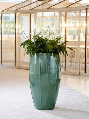 
High-quality indoor/outdoor planter "Moda Emperor", various sizes - Turquoise / Ø 43 x Height 74 cm