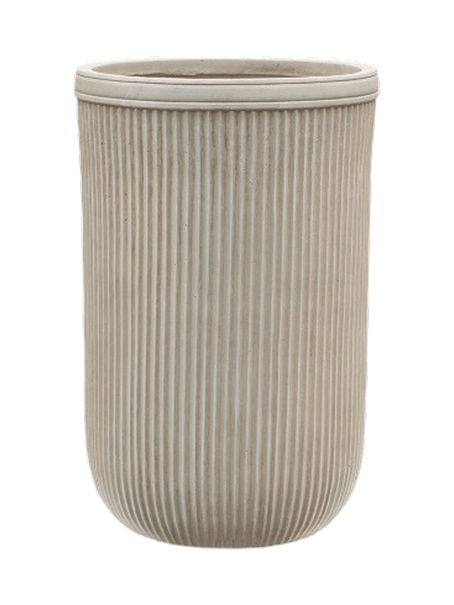 
Grosser In-/Outdoor Blumentopf „Vertical Rib“, verschiedene Grössen - Beige / Ø 37 x Höhe 57 cm