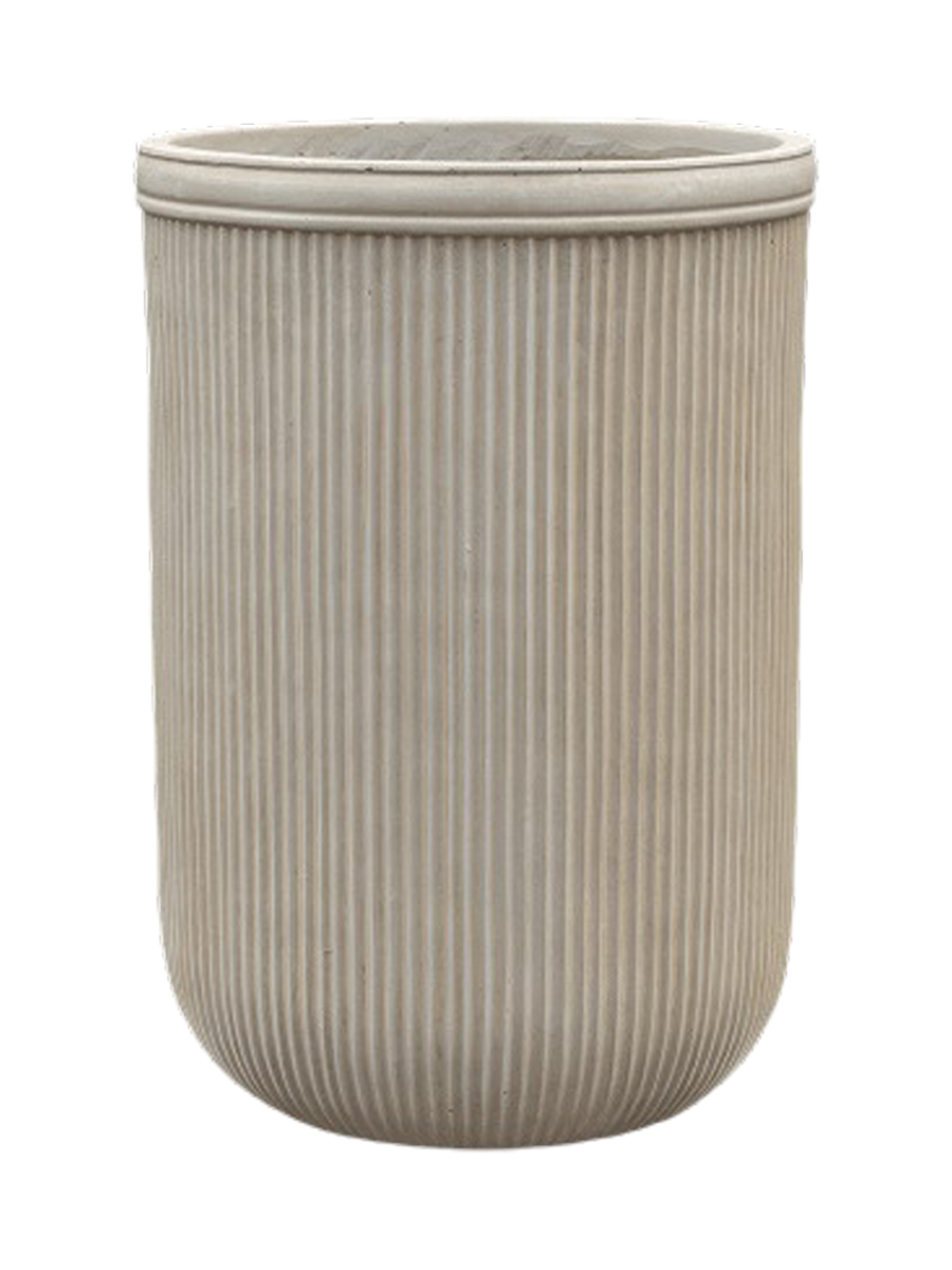 
Grosser In-/Outdoor Blumentopf „Vertical Rib“, verschiedene Grössen - Beige / Ø 45 x Höhe 65 cm